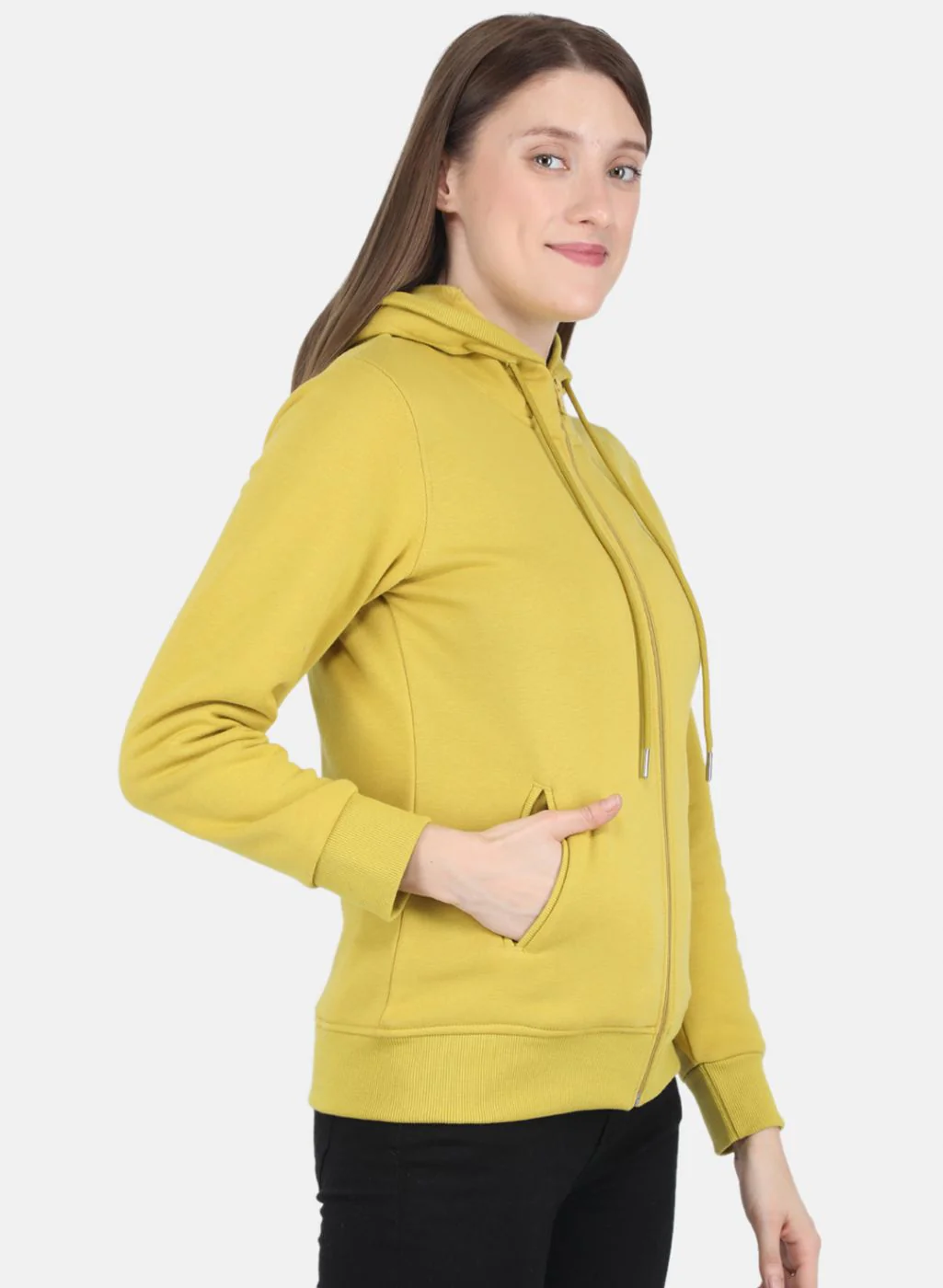 Women Yellow Solid Sweatshirt - Image 6