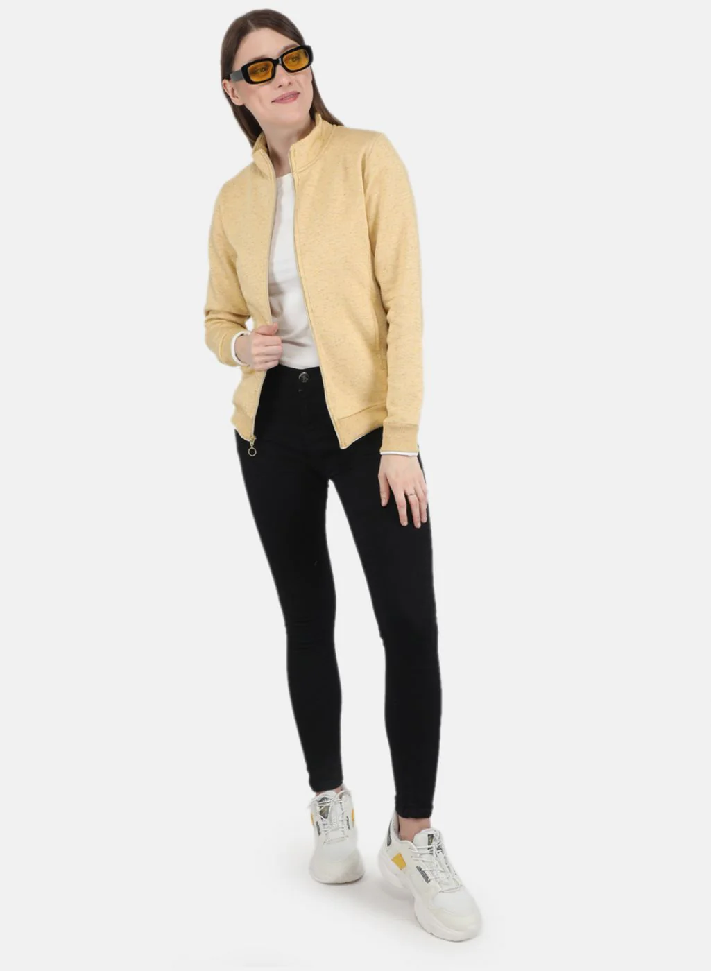 Women Yellow Stripe Sweatshirt - Image 4