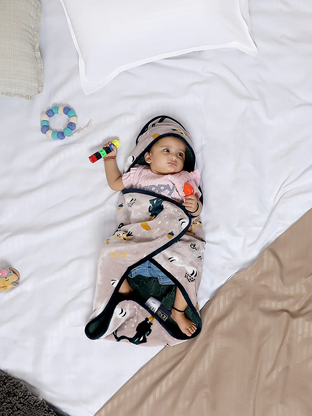 Printed Baby Blanket 2 Ply, 240 GSM, 0.375 kg (Albert)