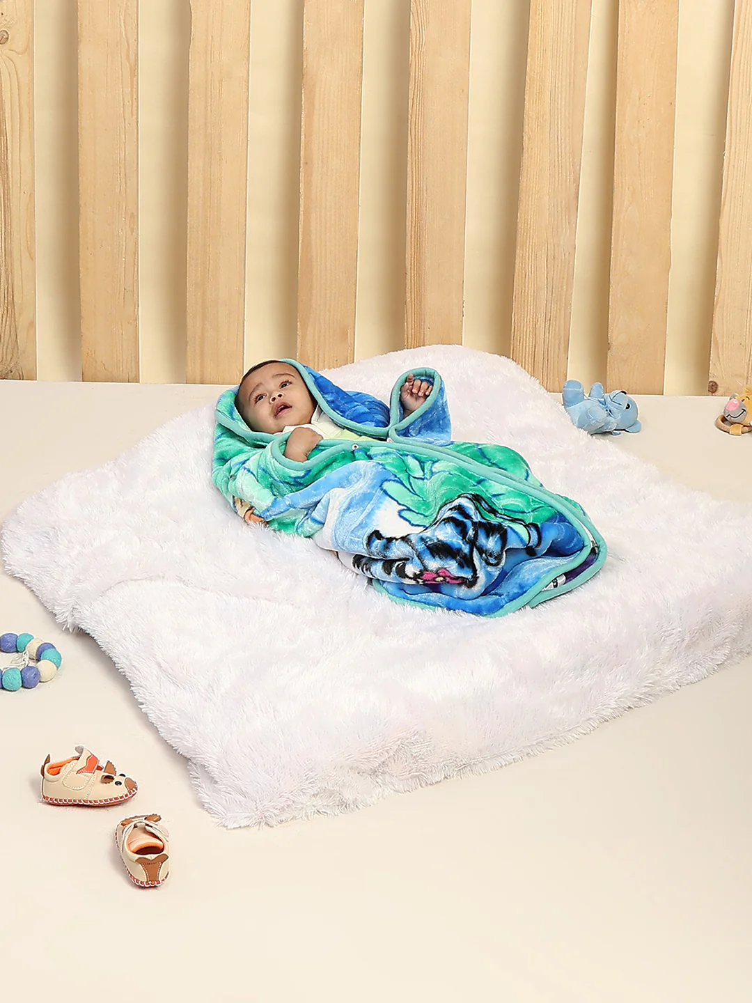 Printed Baby Blanket For Winter 1 Ply, 625 GSM, Weight 0.55 kg (Toddler)
