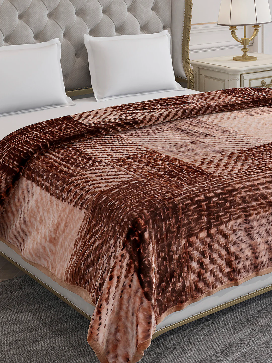 Printed Double Bed 1 Ply, 606 GSM Blanket for Winter - (Denny PVC)