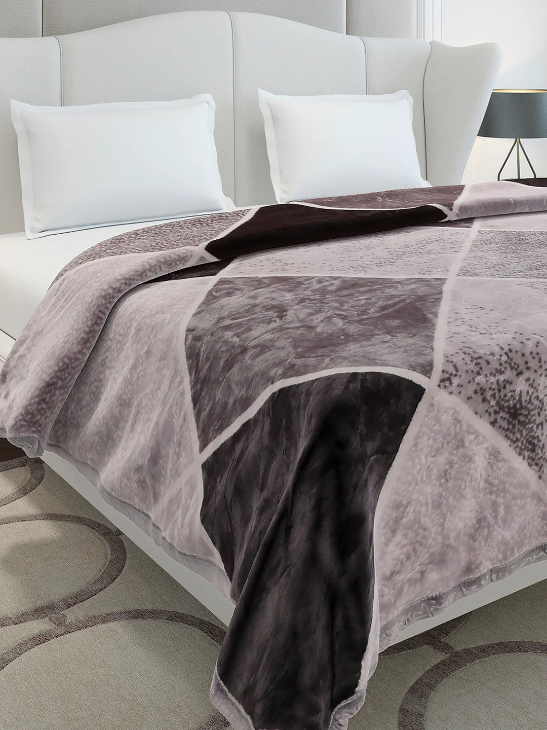 Printed Double Bed 1 Ply, 606 GSM Blanket for Mild Winter - (Denny PVC)
