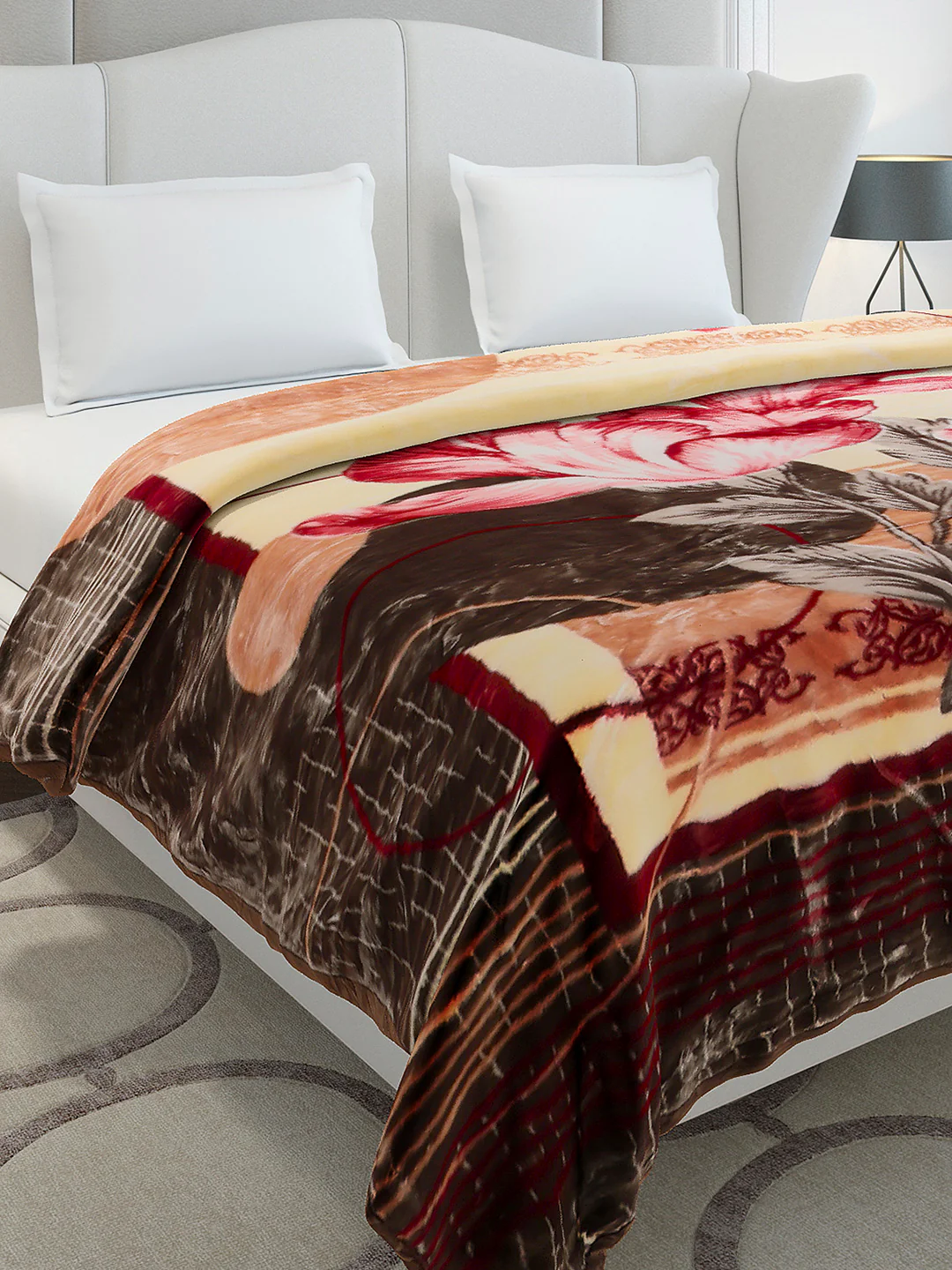 Printed Double Bed 2 Ply, 852 GSM Blanket for Heavy Winter - (Marshal)