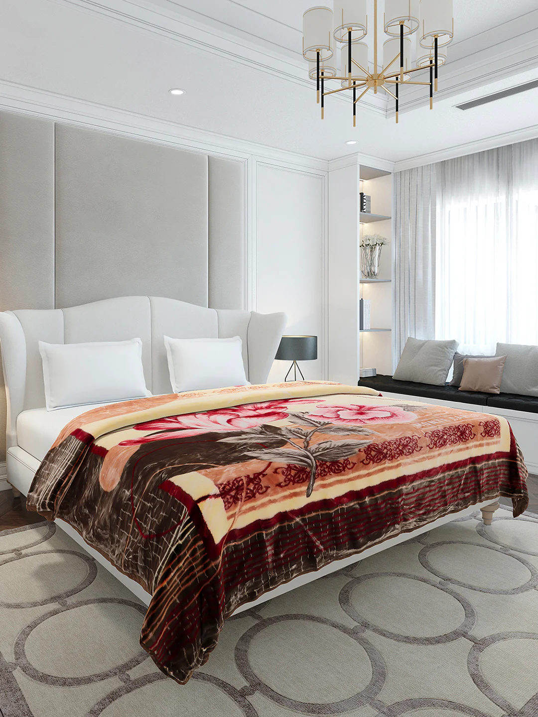 Printed Double Bed 2 Ply, 852 GSM Blanket for Heavy Winter - (Marshal) - Image 4
