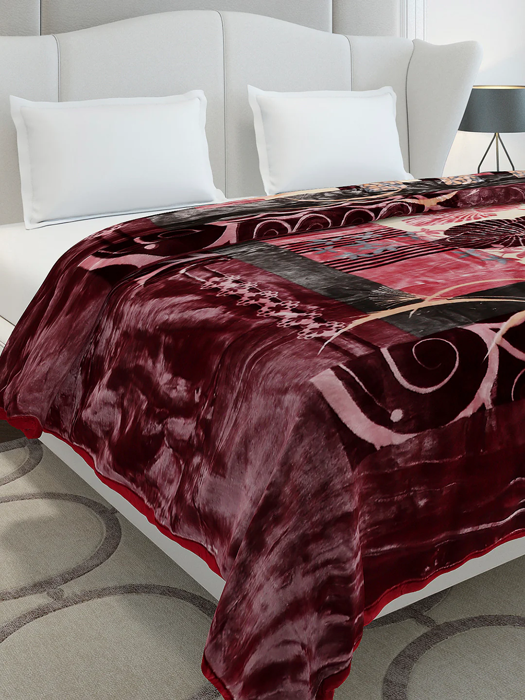 Printed Double Bed 2 Ply, 1136 GSM Blanket for Heavy Winter - (Monarch)