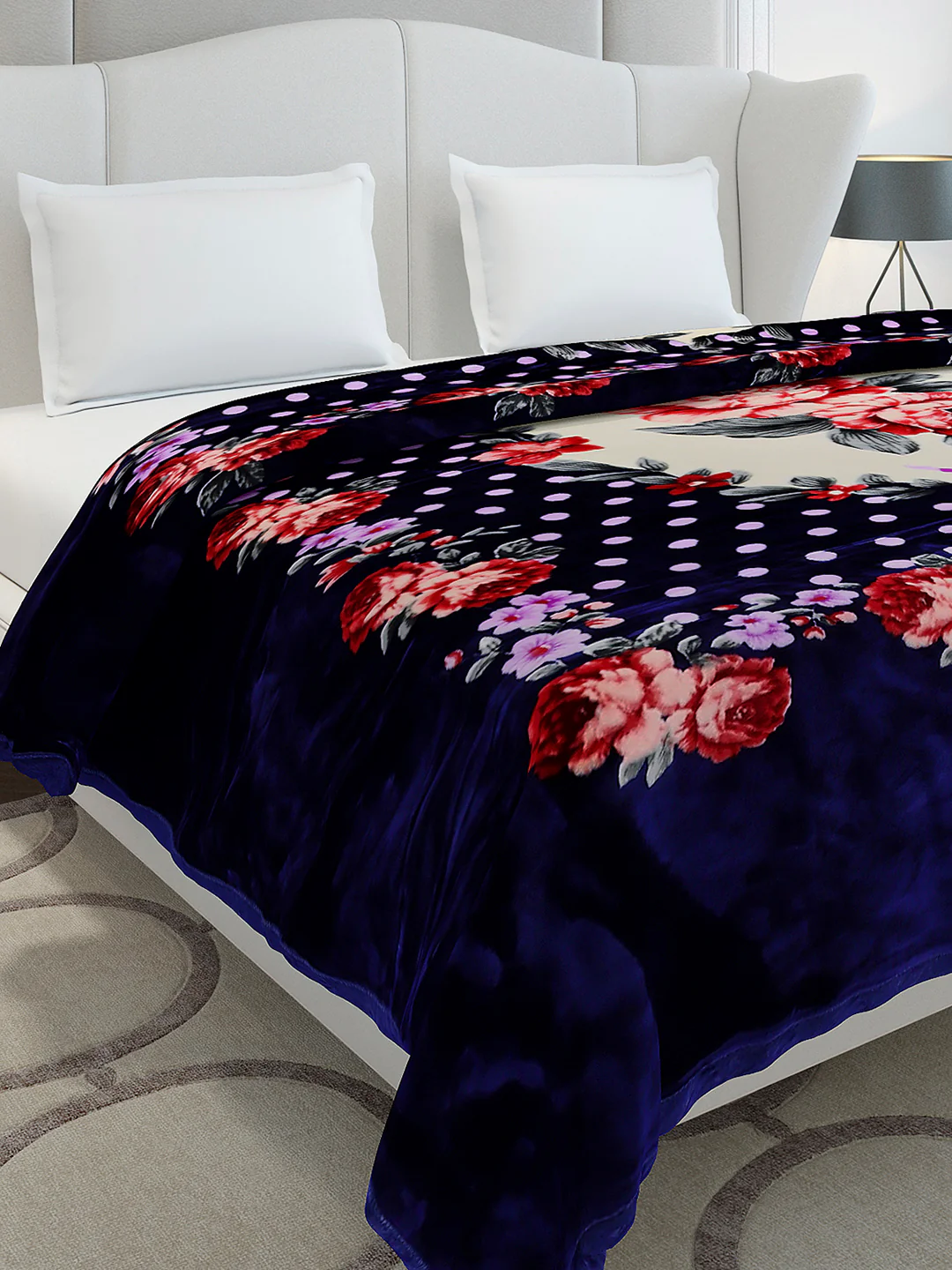 Printed Double Bed 2 Ply, 1136 GSM Blanket for Heavy Winter - (Monarch)