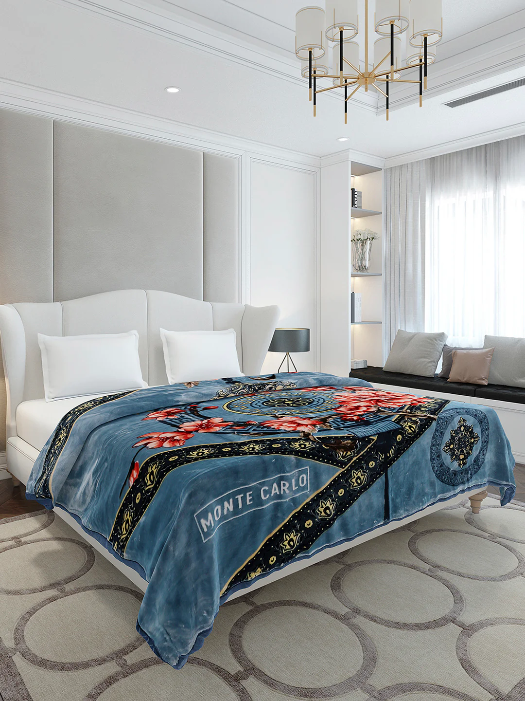 Printed Double Bed 2 Ply, 1136 GSM Blanket for Heavy Winter - (Monarch) - Image 4