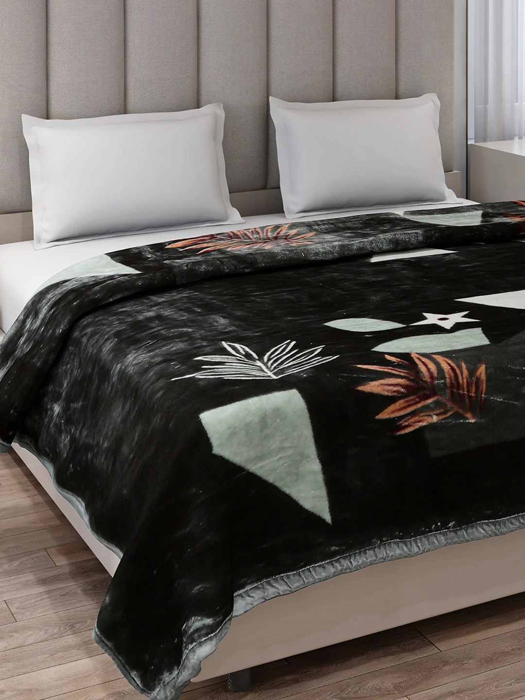 Printed Double Bed 2 Ply, 871 GSM Blanket for Heavy Winter - (Moon Valley Box)