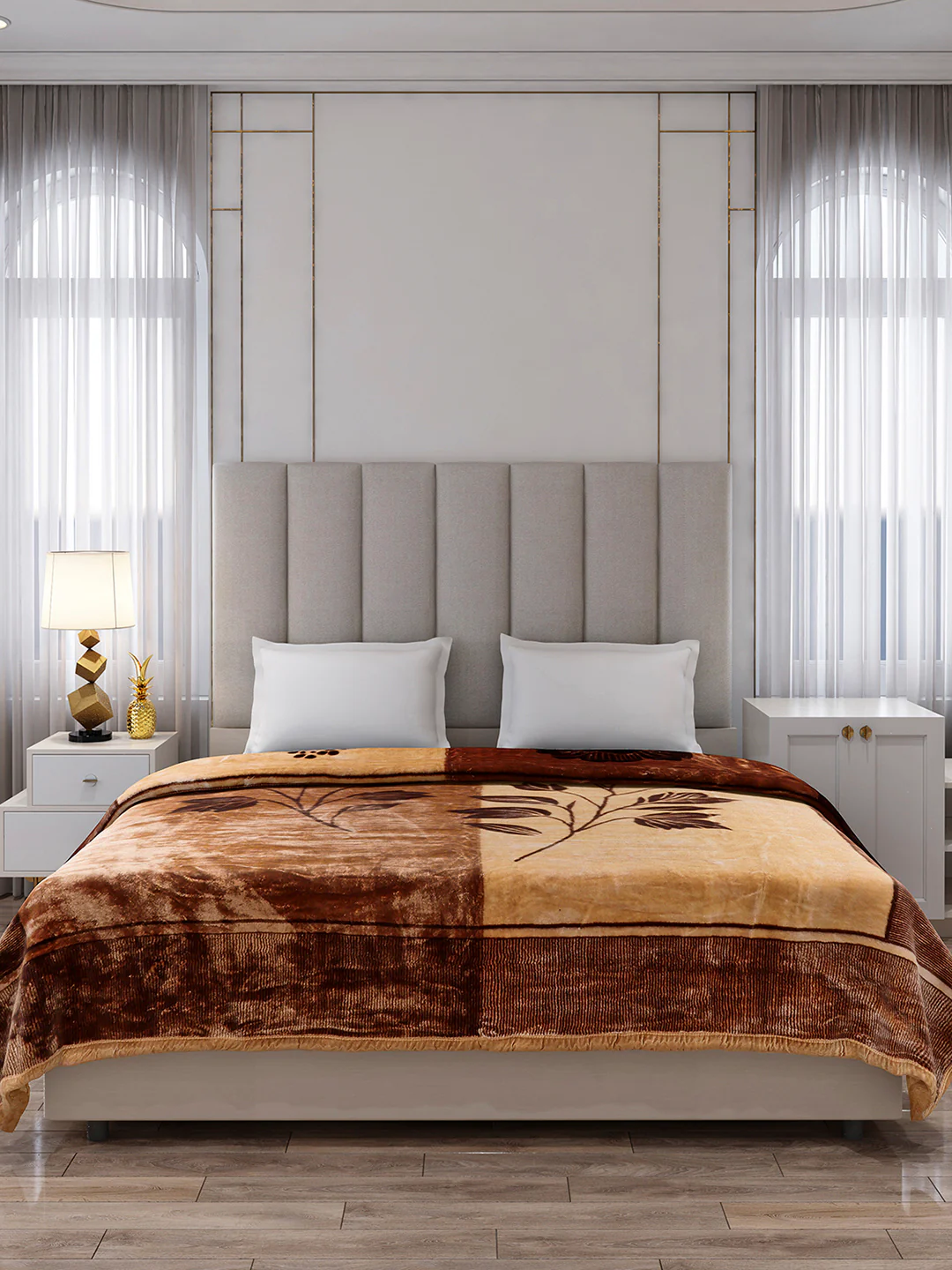 Printed Double Bed 2 Ply, 871 GSM Blanket for Heavy Winter - (Moon Valley Box) - Image 2