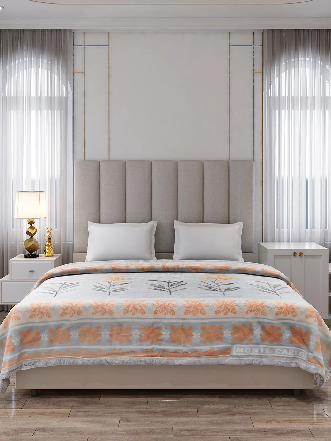 Printed Double Bed 2 Ply, 871 GSM Blanket for Heavy Winter - (Moon Valley Plus) - Image 2