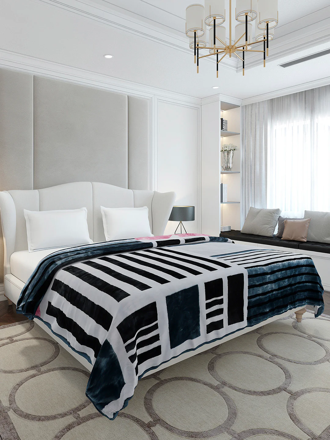 Printed Double Bed 3, 890 GSM Ply Blanket for Heavy Winter - (Gulnar) - Image 4