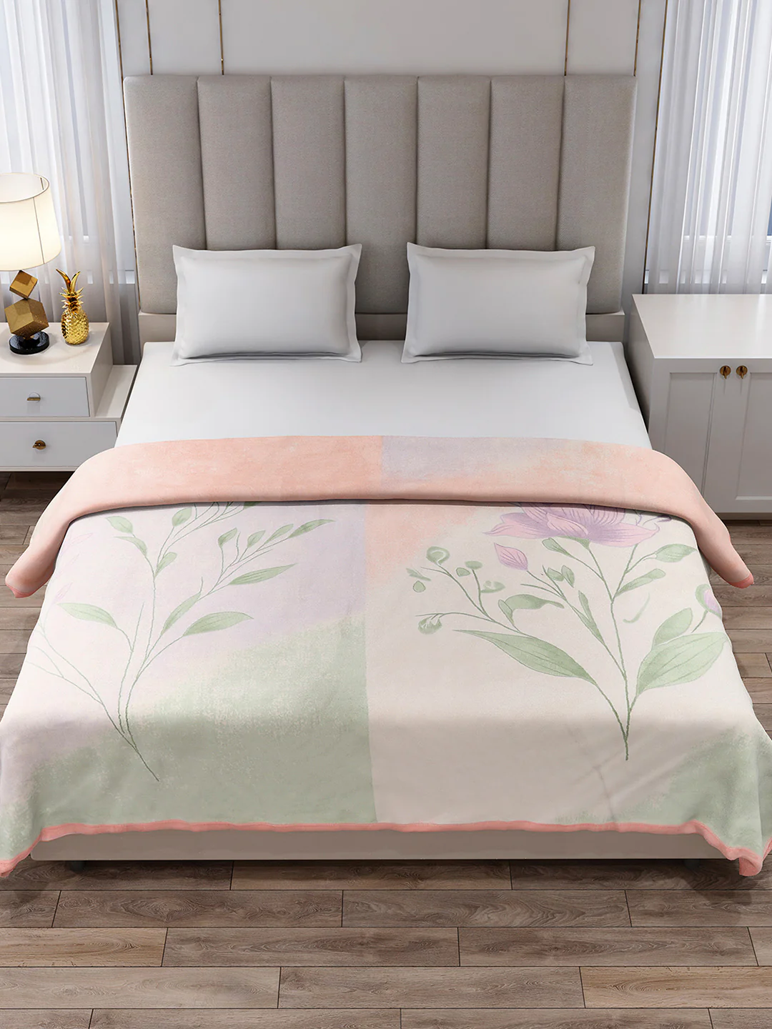 Printed Double Bed 3, 890 GSM Ply Blanket for Heavy Winter - (Rosewood) - Image 3