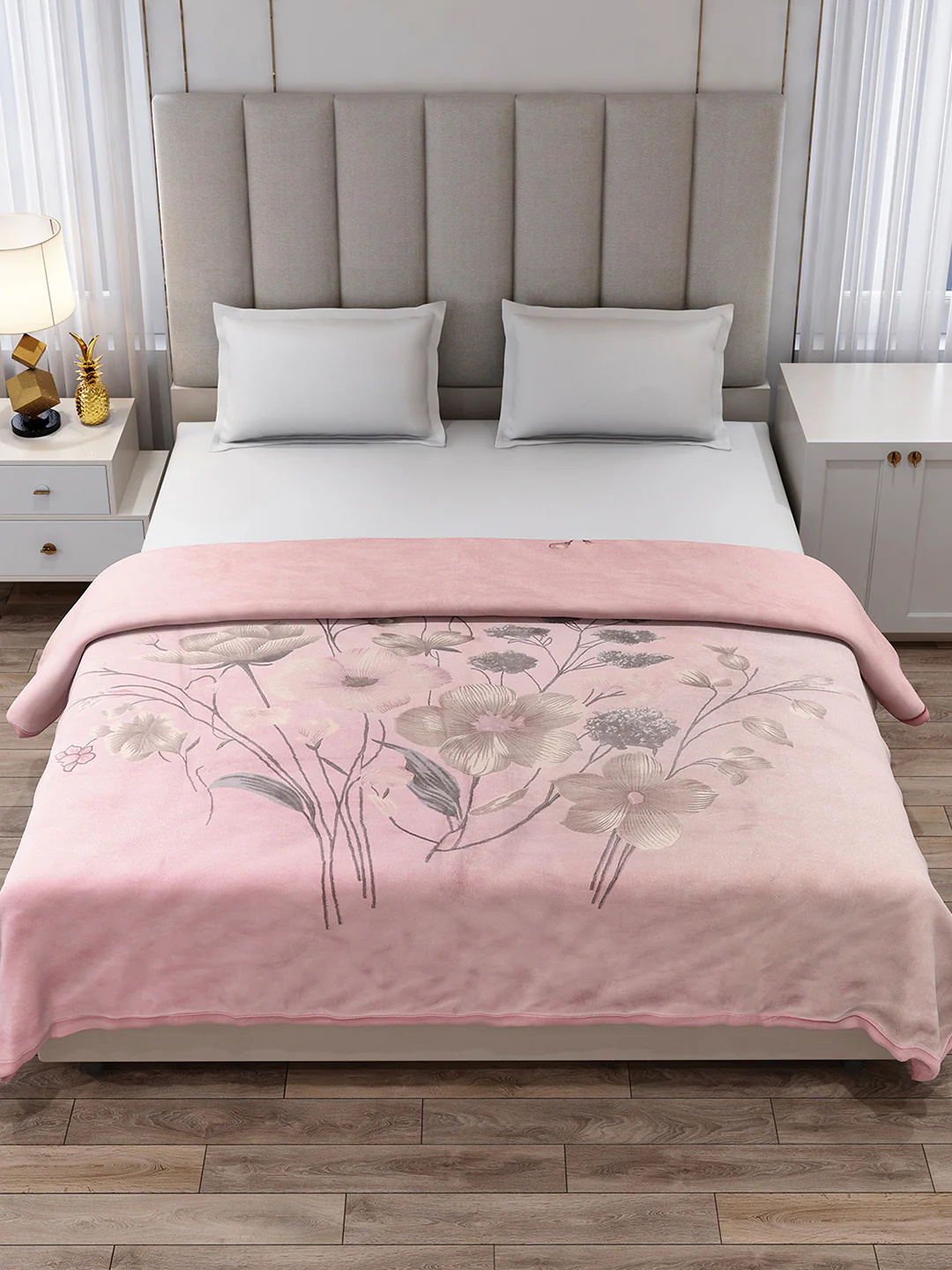 Printed Double Bed 3, 890 GSM Ply Blanket for Heavy Winter - (Rosewood) - Image 3