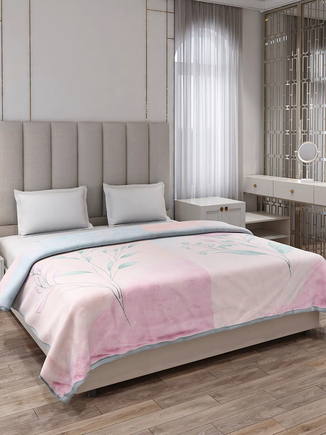 Printed Double Bed 3, 890 GSM Ply Blanket for Heavy Winter - (Rosewood) - Image 4