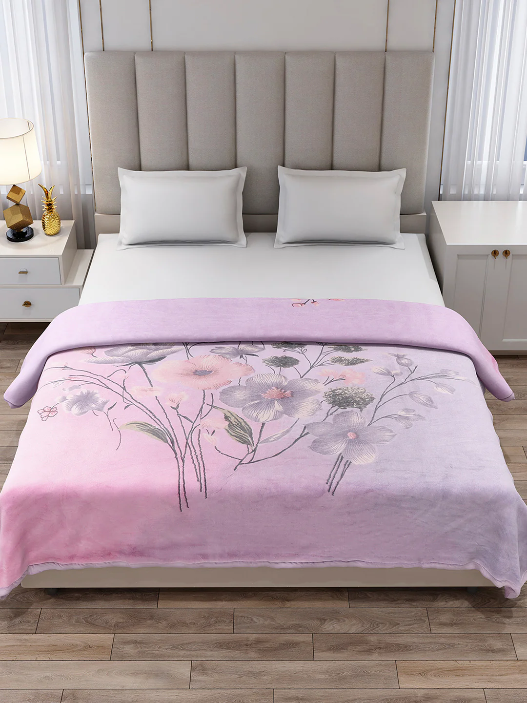 Printed Double Bed 3, 890 GSM Ply Blanket for Heavy Winter - (Rosewood) - Image 3