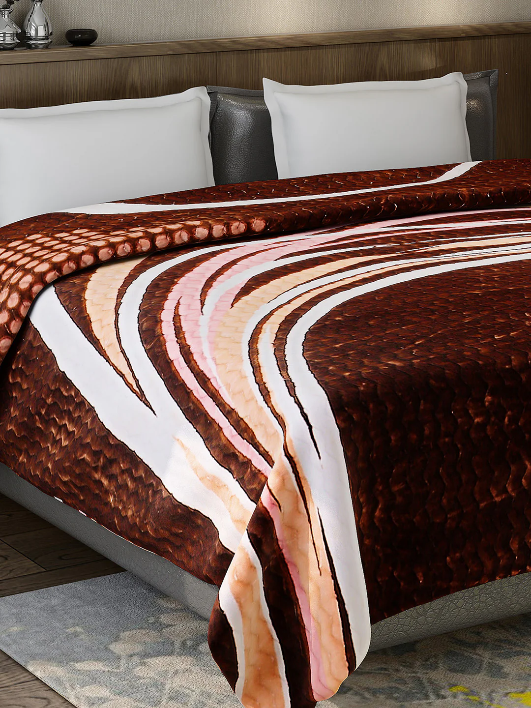 Printed Double Bed 795 GSM Blanket Waverly 2 Ply (Weight 4.2 kg)