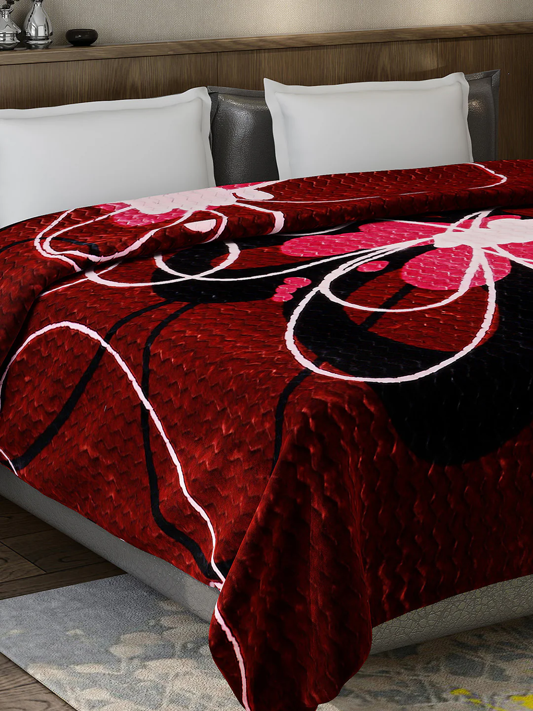 Printed Double Bed 795 GSM Blanket Waverly 2 Ply (Weight 4.2 kg)