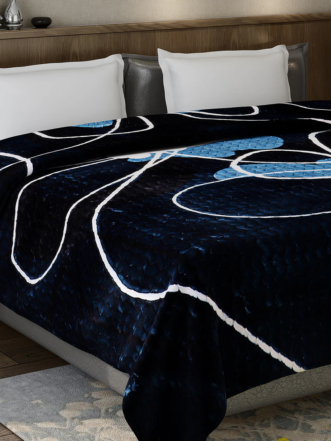 Printed Double Bed 795 GSM Blanket Waverly 2 Ply (Weight 4.2 kg)