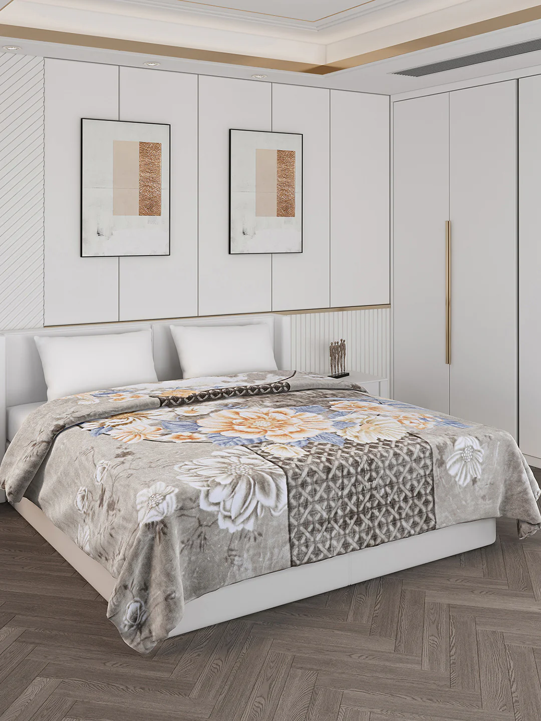 Printed Double Bed 900 GSM Blanket for Heavy Winter -1 Ply (Weight 4.9 kg)