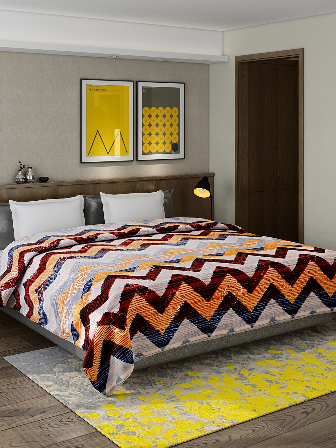 Printed Double Bed Reversible Blanket 2 Ply, 910 GSM, 4.8 kg (Vista) - Image 2