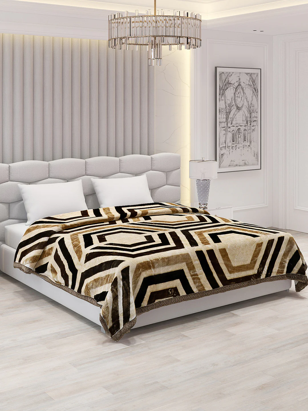 Printed Double Bed Blanket for Heavy Winter -2 Ply