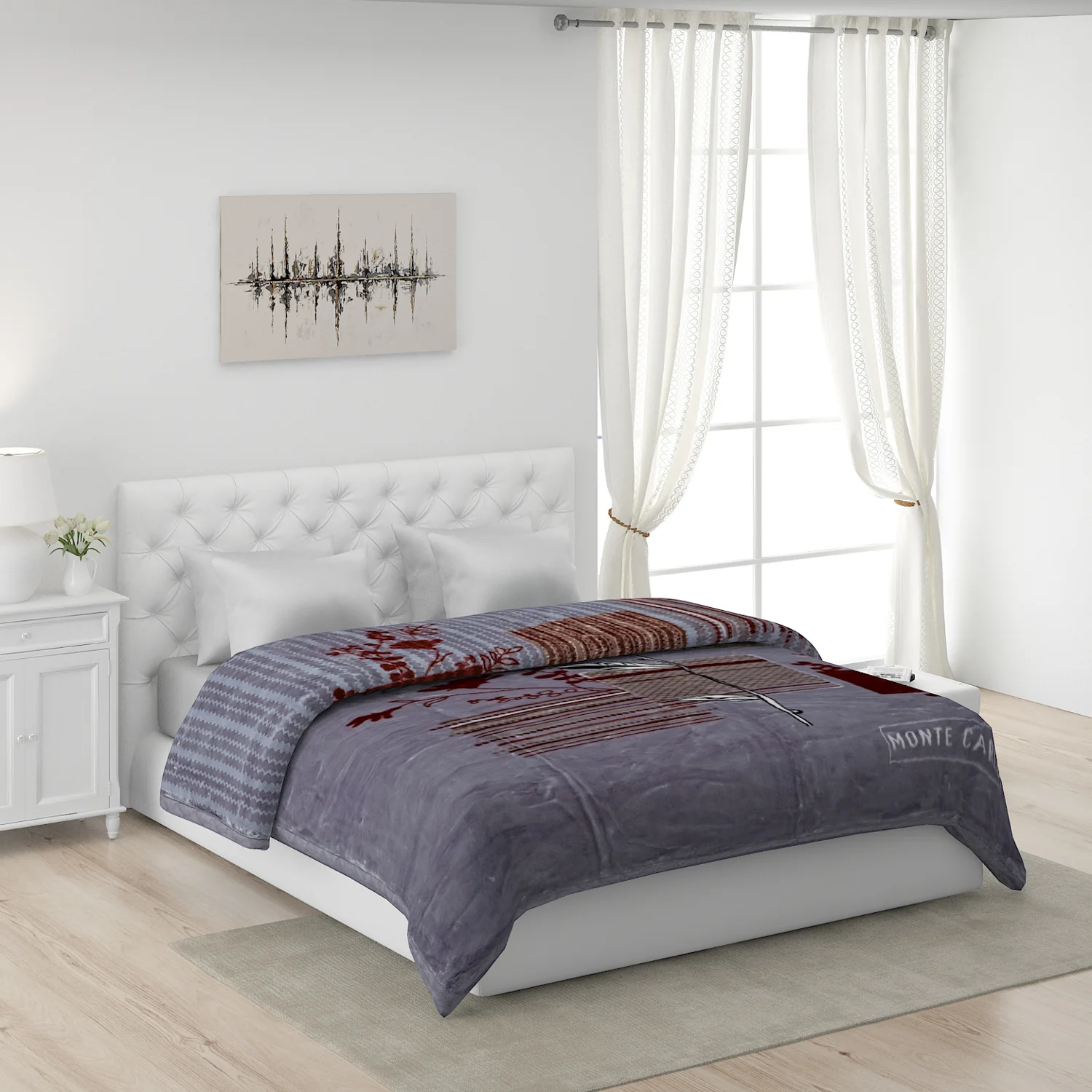 Printed Double Bed Blanket for Heavy Winter -2 Ply