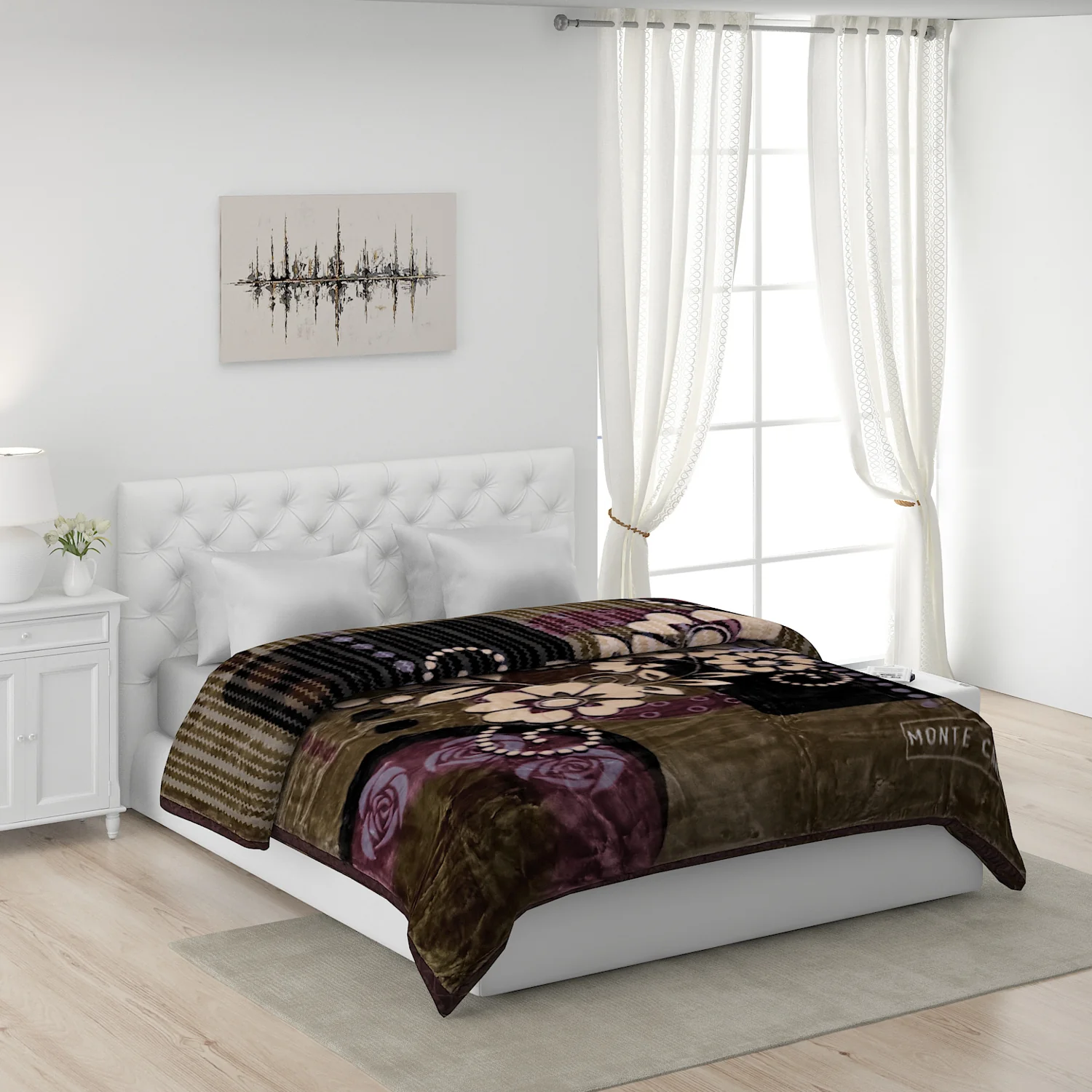 Printed Double Bed Blanket for Heavy Winter -2 Ply