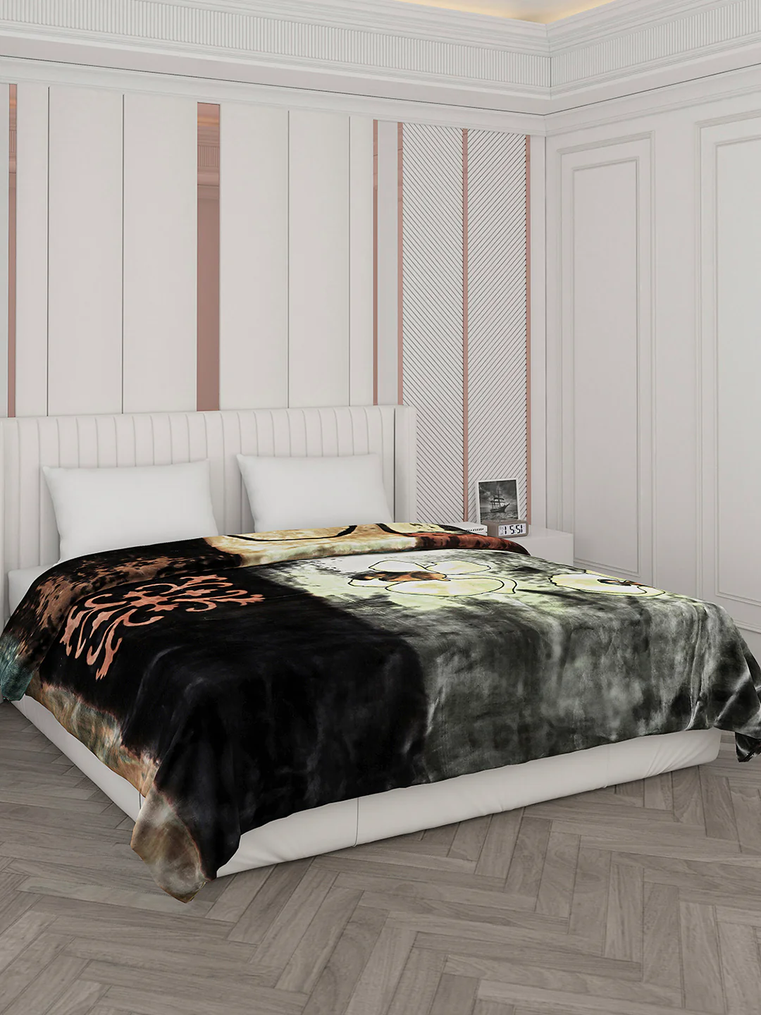 Printed Double Bed Blanket for Heavy Winter -2 Ply