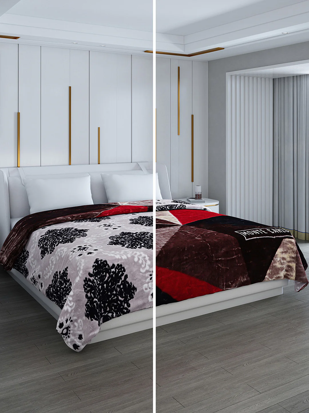 Printed Double Bed Blanket for Heavy Winter -2 Ply