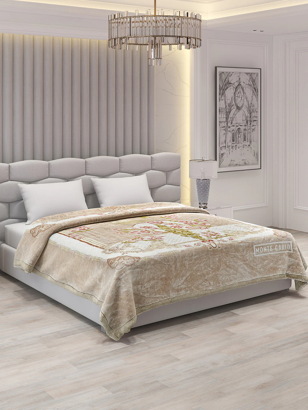 Printed Double Bed Blanket for Heavy Winter -3 Ply