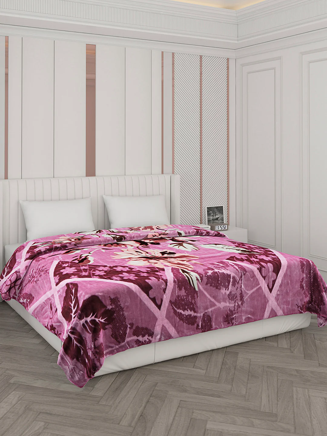 Printed Double Bed Blanket for Mild Winter -2 Ply