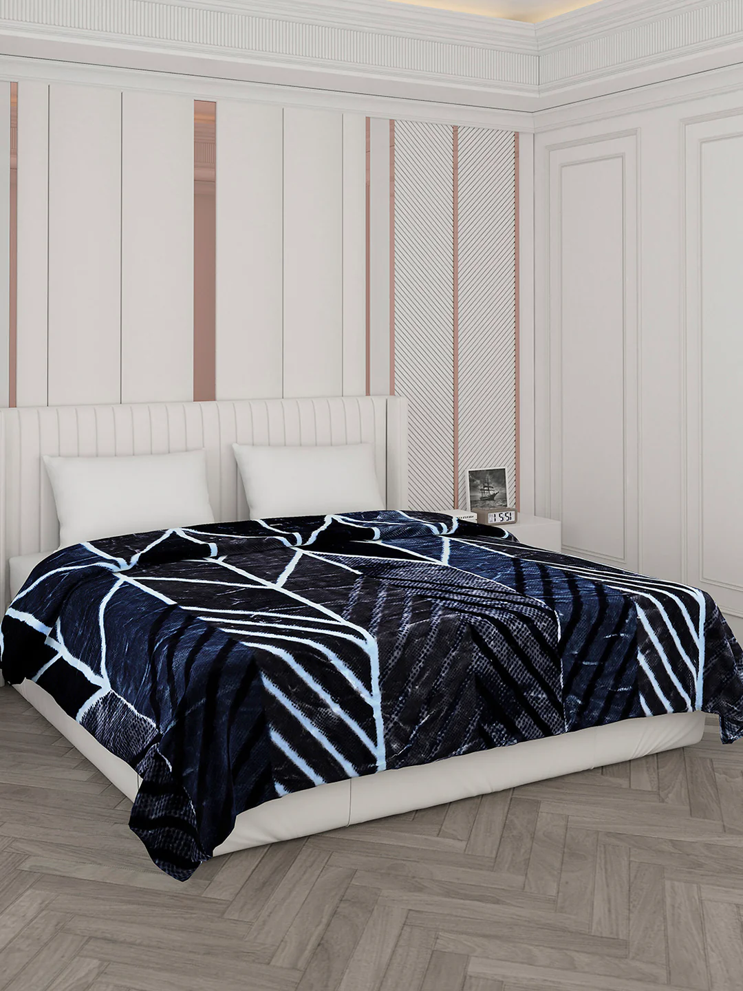 Printed Double Bed Blanket for Mild Winter -2 Ply