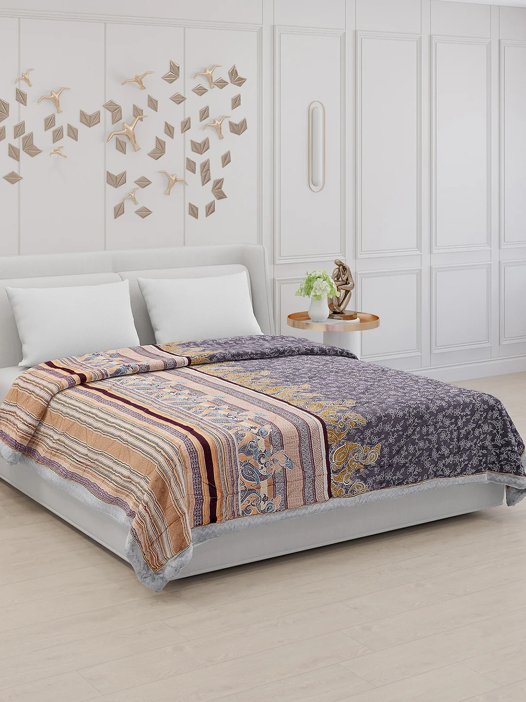 Printed 100% Polyester Double Bed Comforter for AC Room