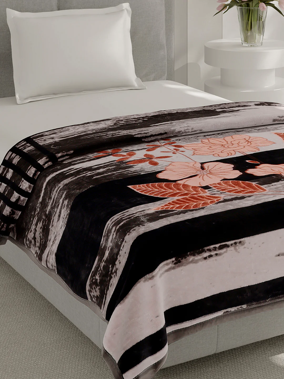 Printed Single Bed 1 Ply Blanket for Heavy Winter - (Soulmate)