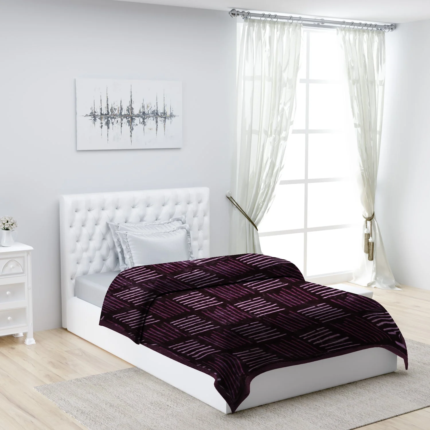 Printed Single Bed 1022 GSM Blanket Lucas 2 Ply (Weight 3.6 kg)