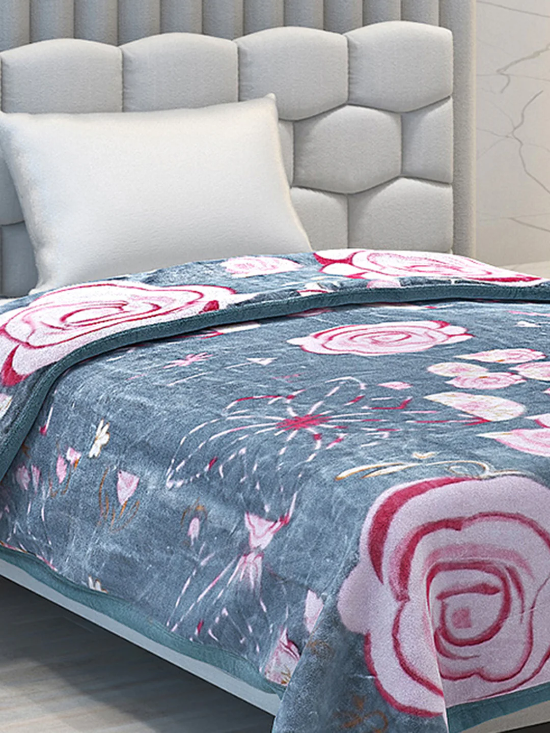 Printed Single Bed 1051 GSM Blanket Bling 2 Ply (Weight 3.7 kg)