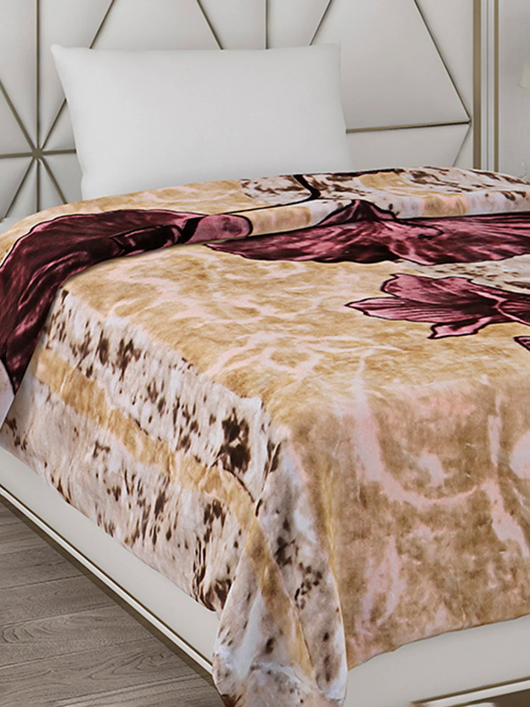 Printed Single Bed 1051 GSM Blanket Pearl 2 Ply (Weight 3.7 kg)