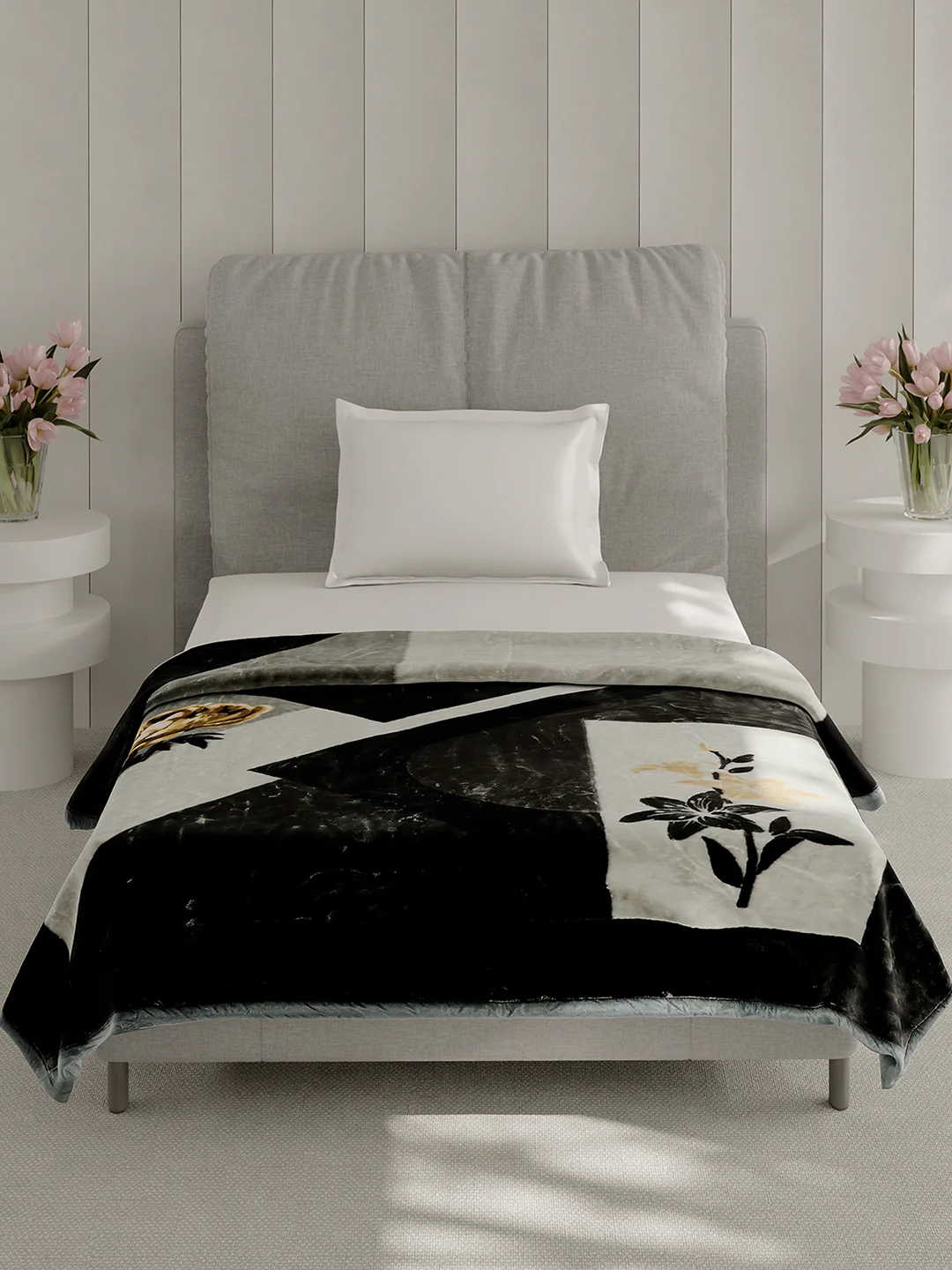 Printed Single Bed 2 Ply, 895 GSM Blanket for Heavy Winter - (Lavish Pvc) - Image 2