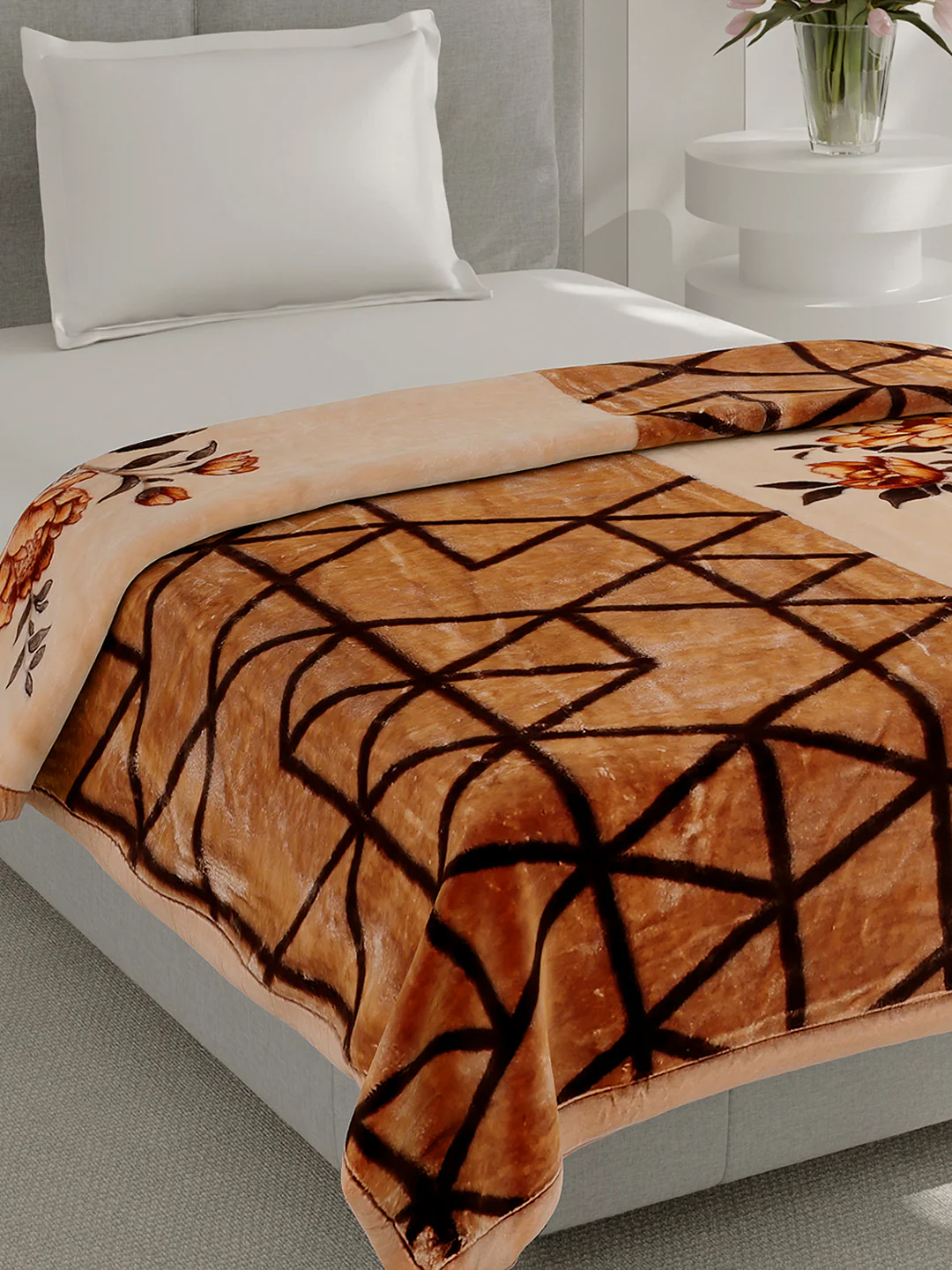 Printed Single Bed 2 Ply, 895 GSM Blanket for Heavy Winter - (Lavish Pvc)