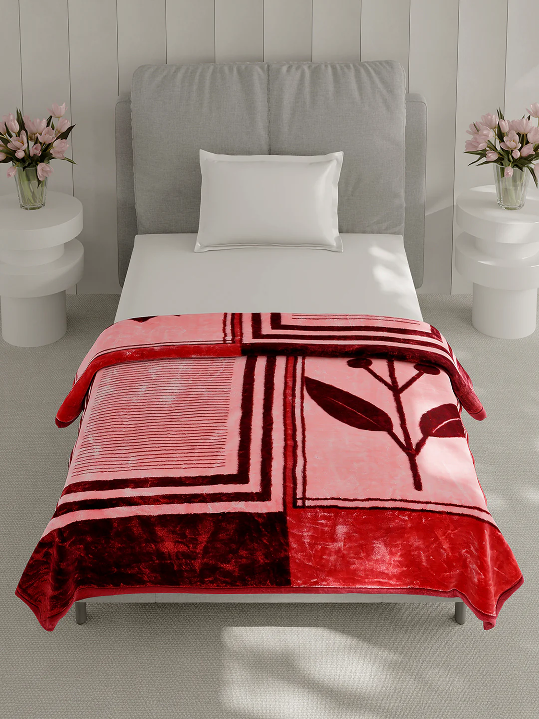 Printed Single Bed 2 Ply, 895 GSM Blanket for Heavy Winter - (Lavish Pvc) - Image 3