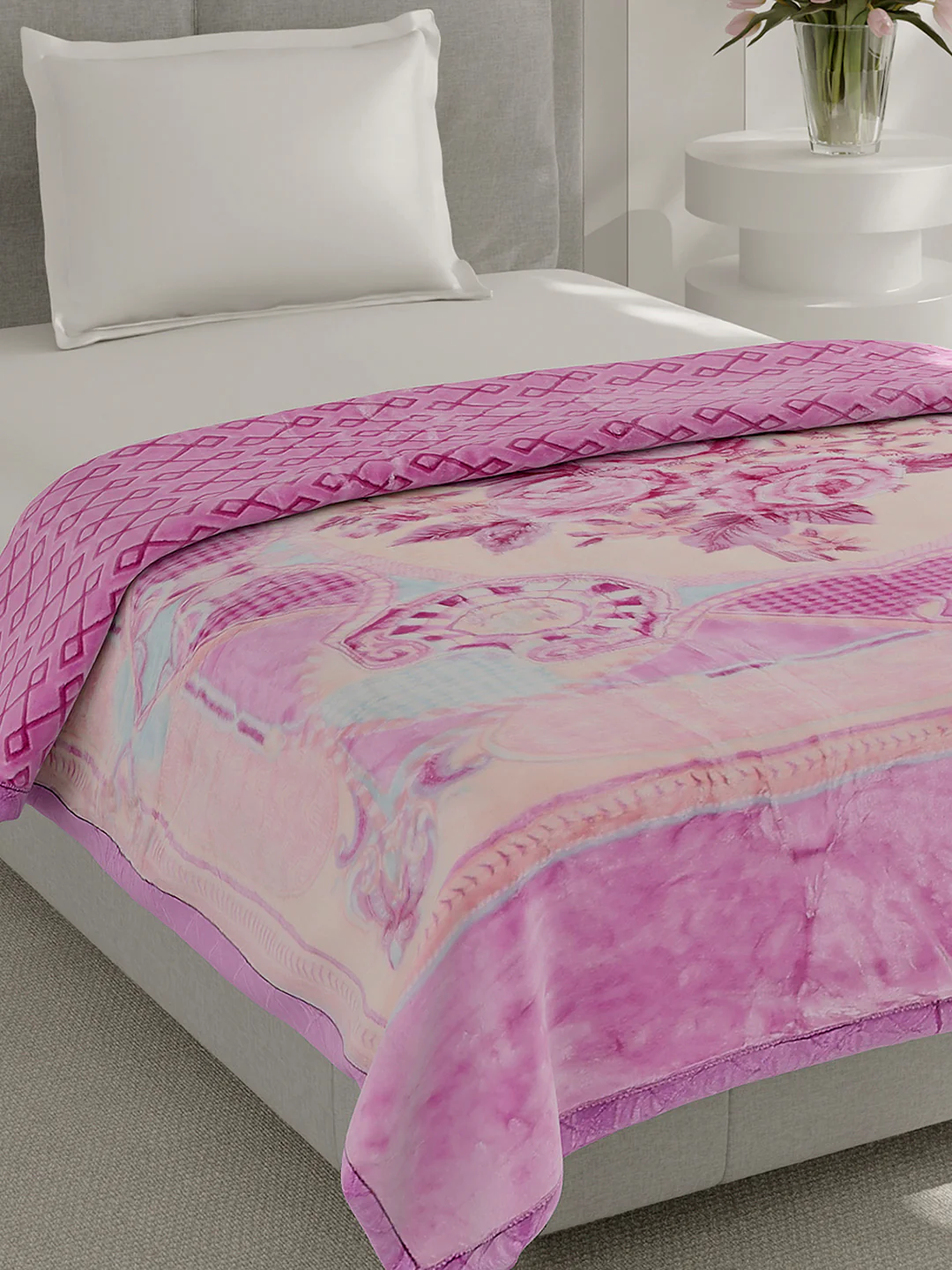 Printed Single Bed 3 Ply, 909 GSM Blanket for Heavy Winter - (Umang)