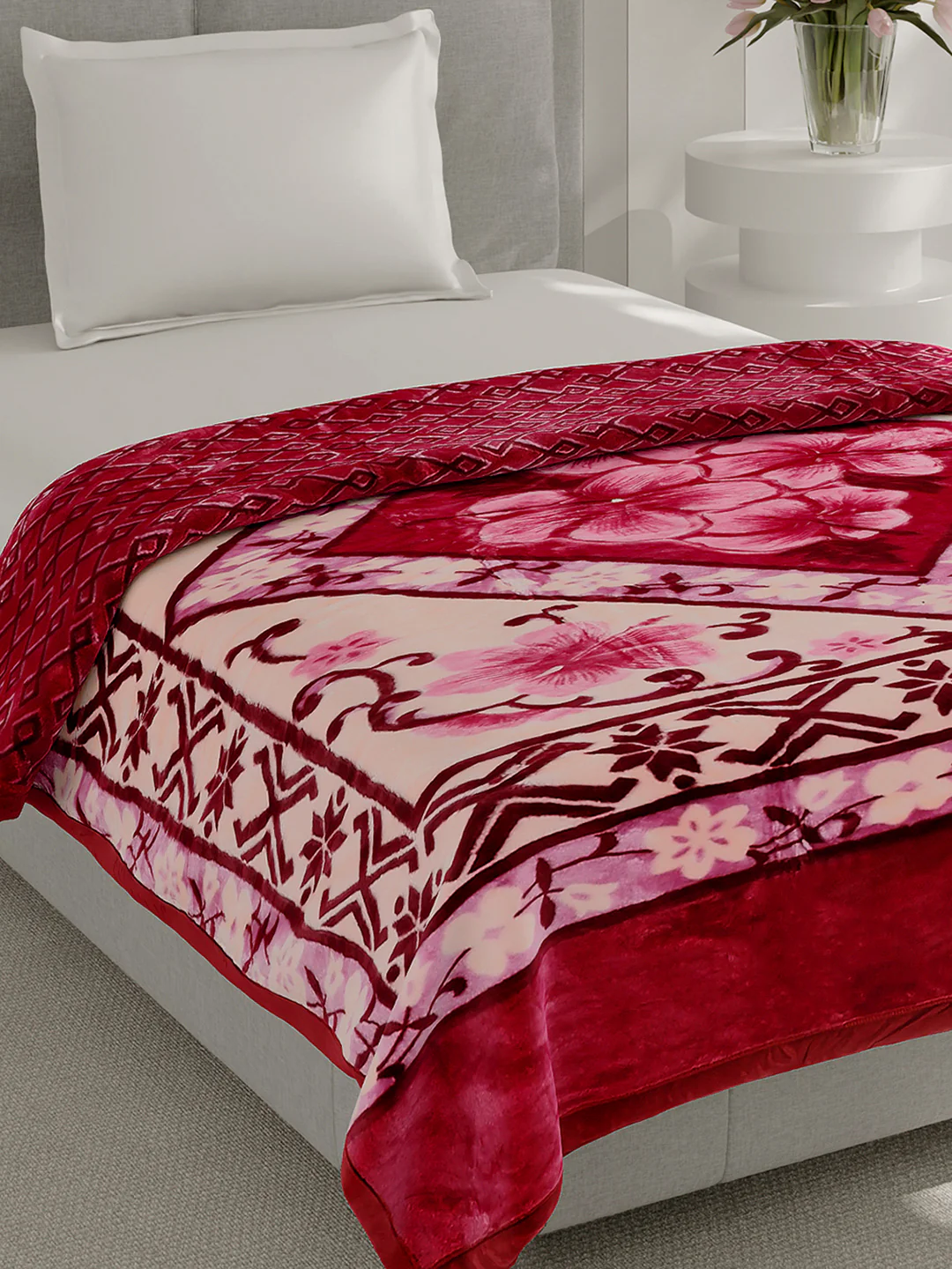 Printed Single Bed 3 Ply, 909 GSM Blanket for Heavy Winter - (Umang)