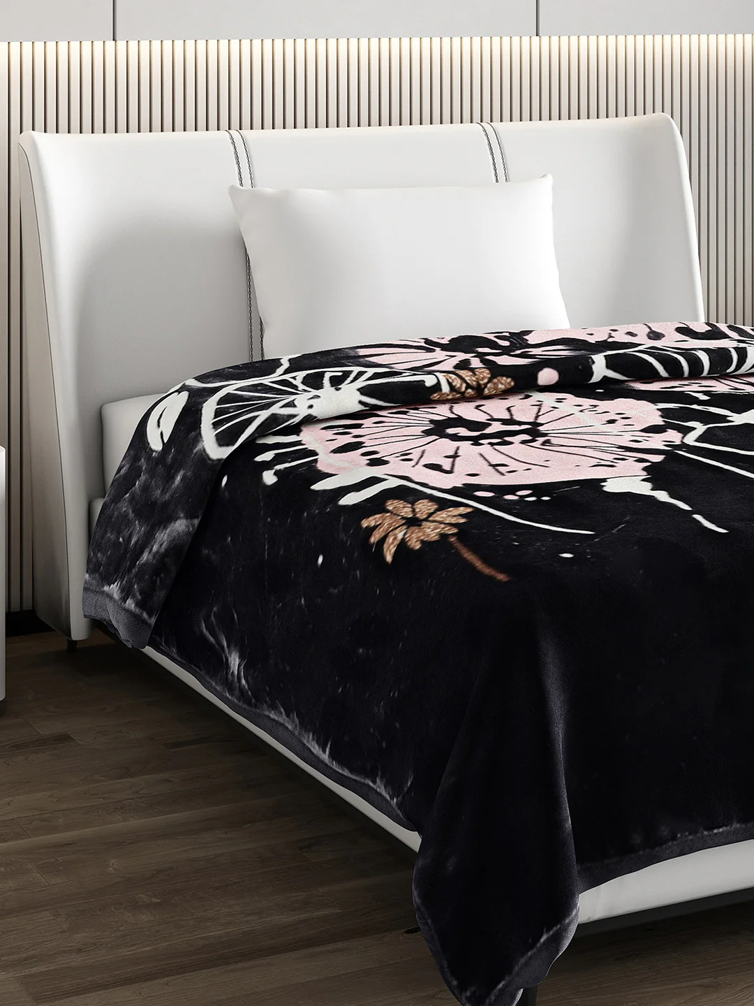 Printed Single Bed 852 GSM Blanket Allen 2 Ply (Weight 3 kg)