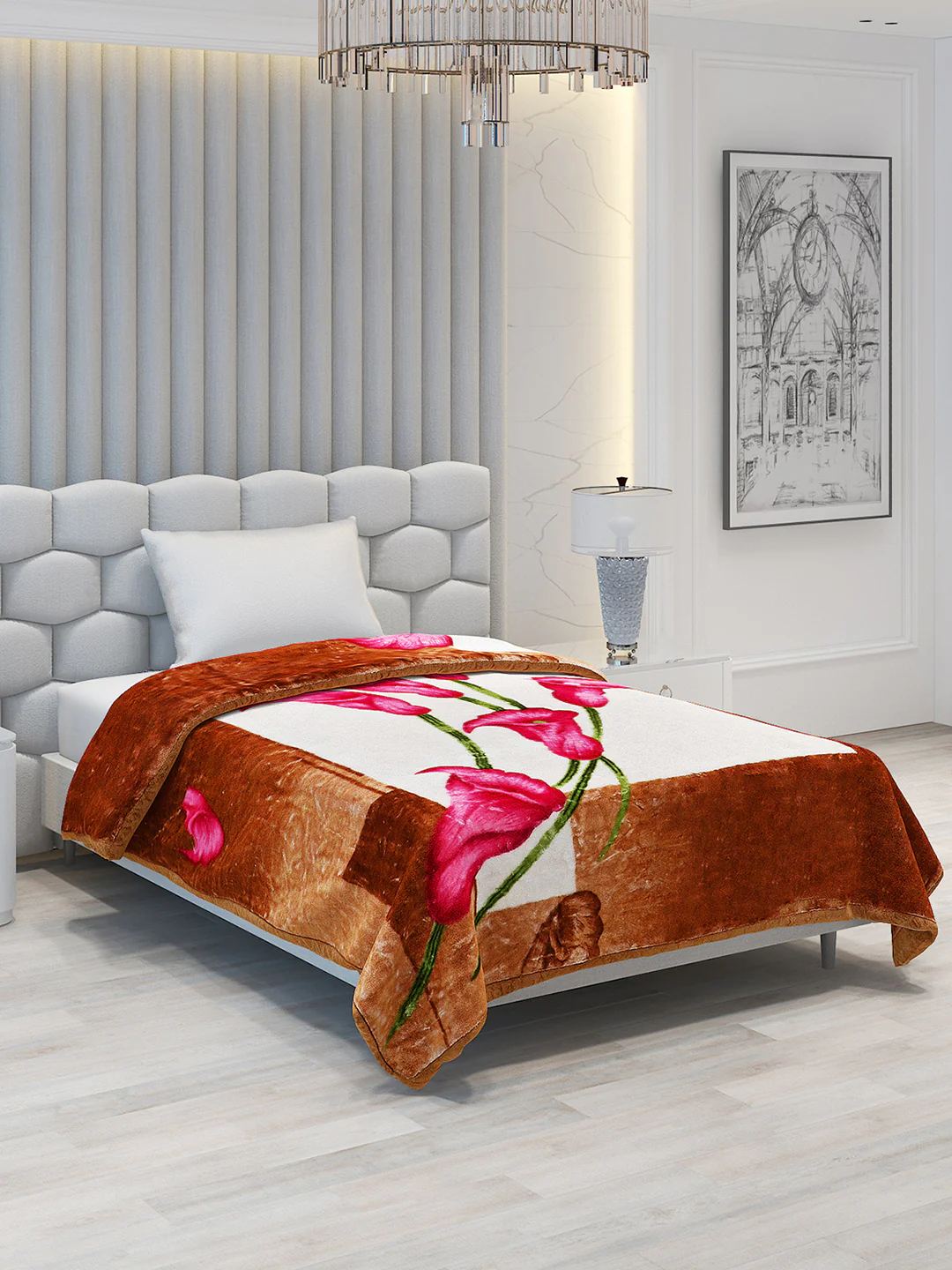 Printed Single Bed Blanket for Heavy Winter -1 Ply