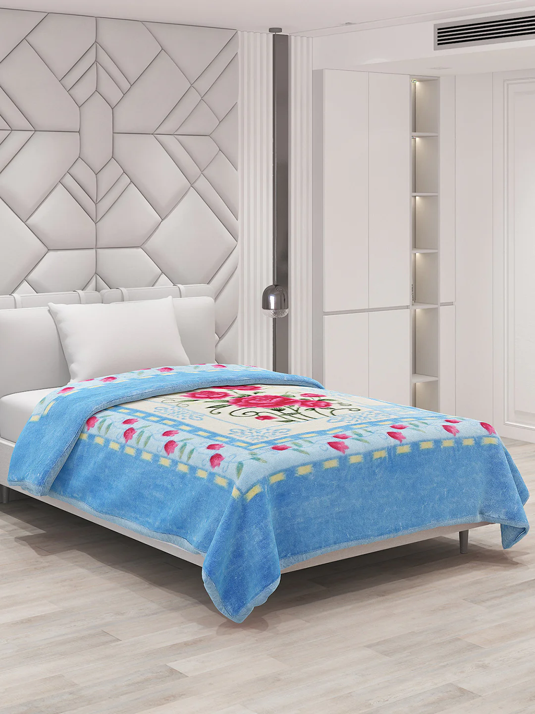 Printed Single Bed Mink Blanket for Mild Winter -1 Ply