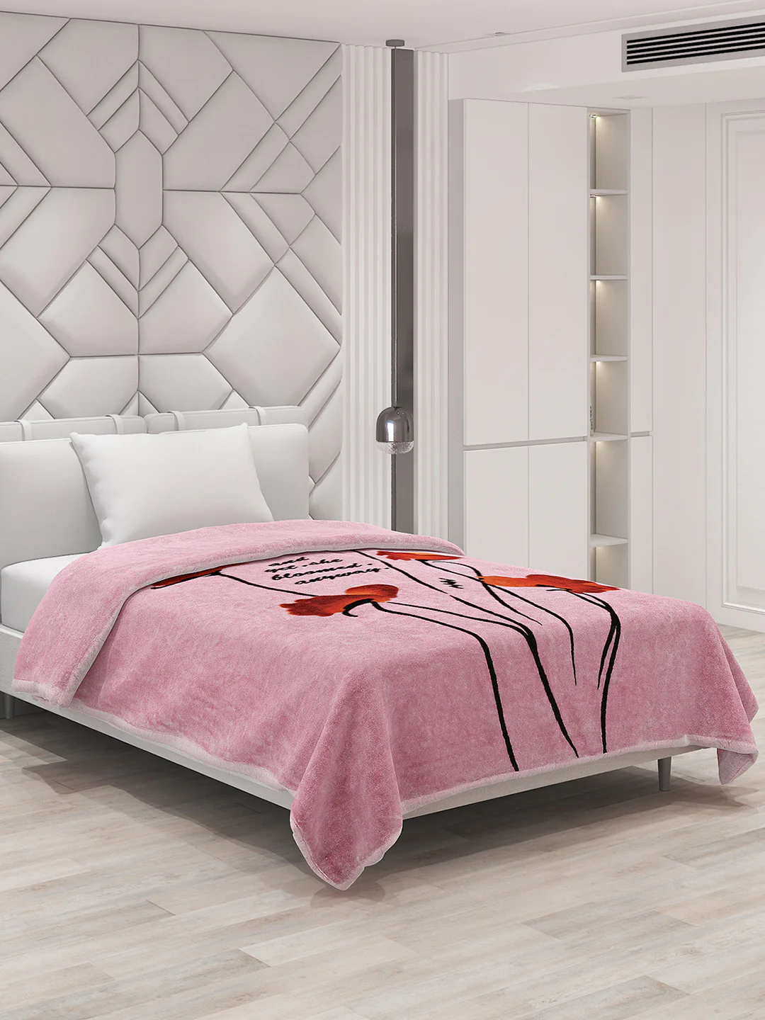Printed Single Bed Mink Blanket for Mild Winter -1 Ply