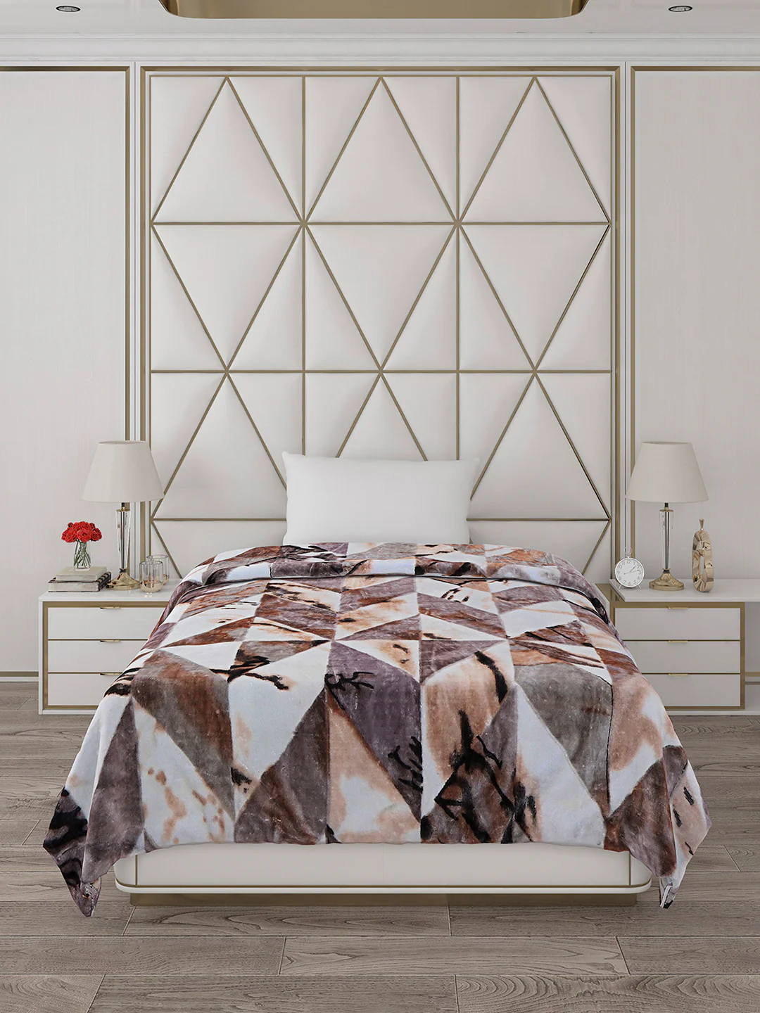 Printed Single Bed Blanket for Mild Winter -2 Ply - Image 2