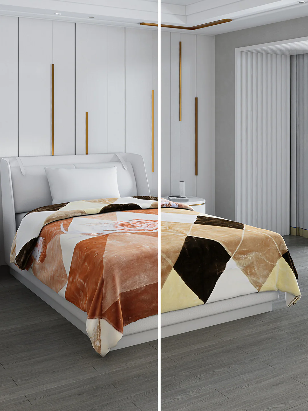 Printed Single Bed Blanket for Mild Winter -2 Ply