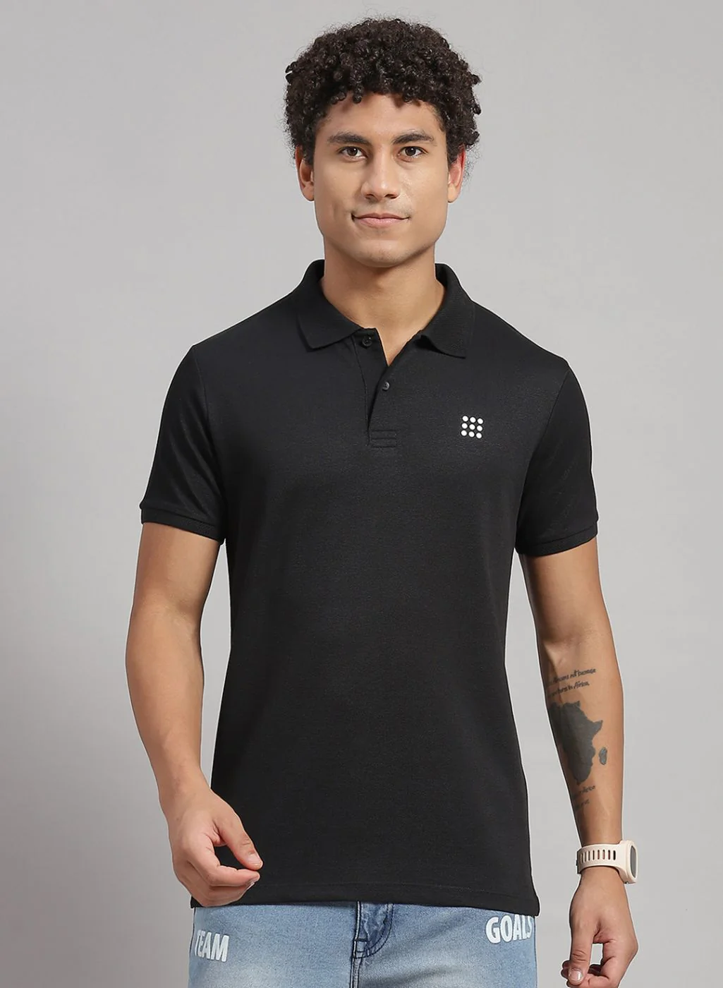 Rock.it Men Black Solid T-Shirt
