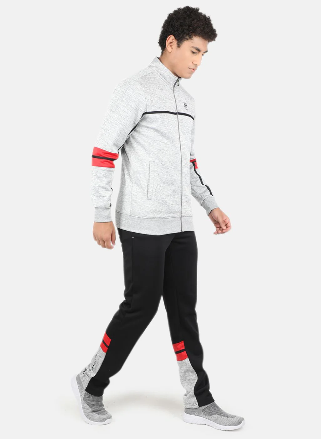 Rock.it Men Grey & Black Solid Tracksuit - Image 7